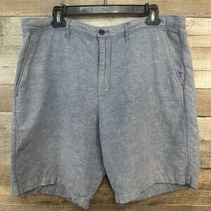 Gap Mens 10" Short Blue Linen Cotton Blend Coastal Size 36